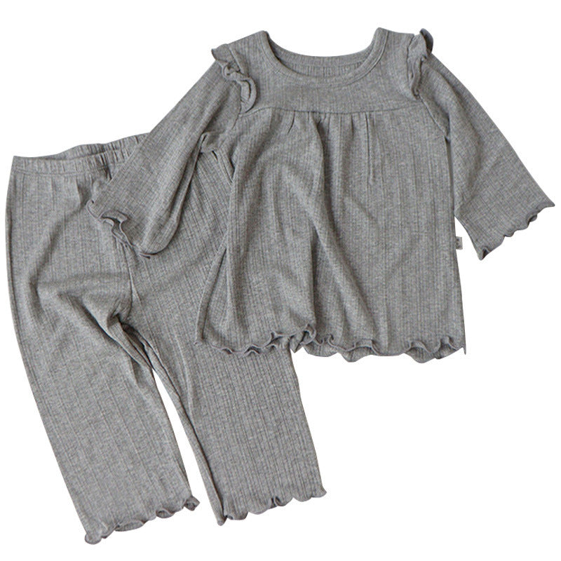 Children'S Clothing Baby Bottoming Suit Cotton Soft Baby Pajamas Baby Clothes Baby Home Service Grey - D&A