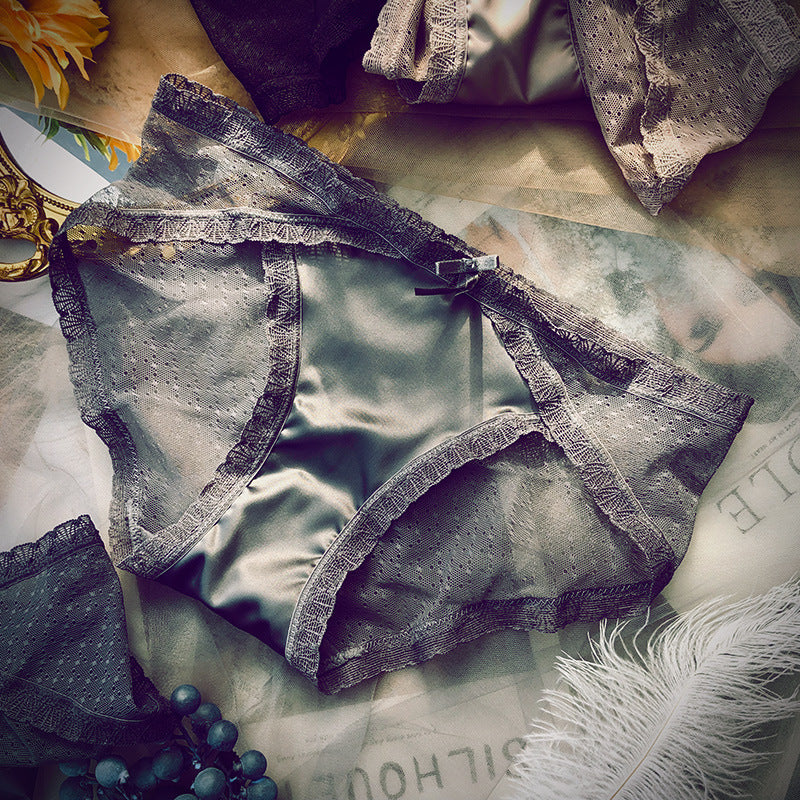 Sexy French Lace Underwear Women''s Transparent Grey - D&A