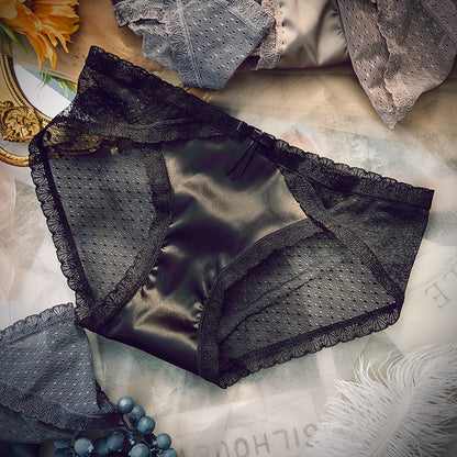 Sexy French Lace Underwear Women''s Transparent Black - D&A