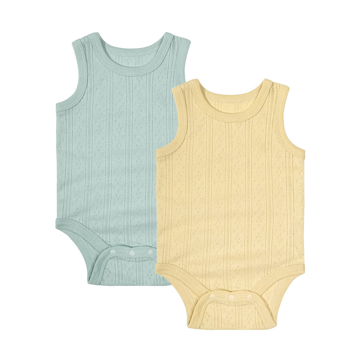 Baby Fart Clothes Men And Women Baby Vest Sleeveless Green and yellow - D&A