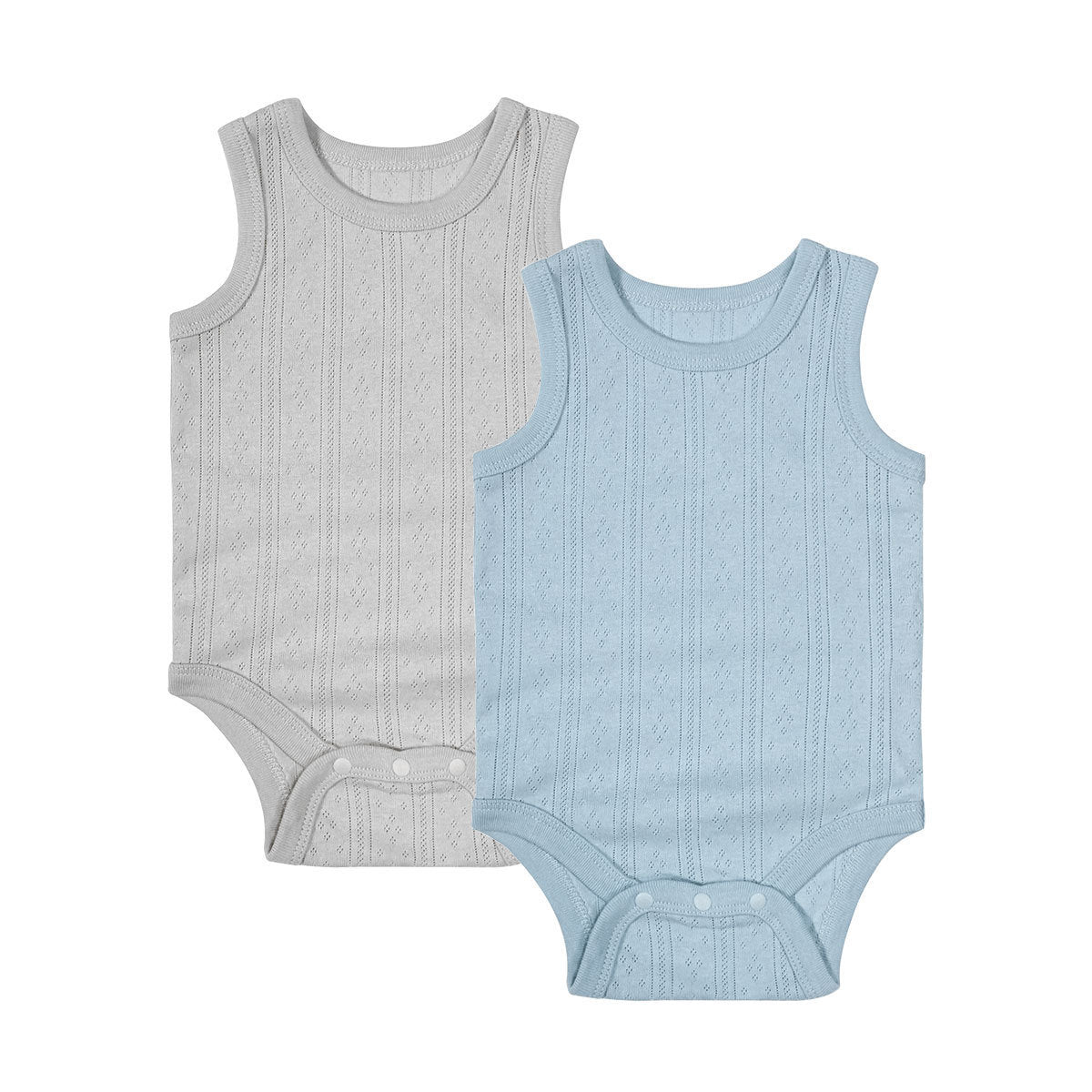 Baby Fart Clothes Men And Women Baby Vest Sleeveless Grey and blue - D&A