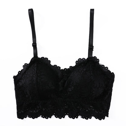 Lace Beauty Strap Bra Padding Bra Black One size - D&A
