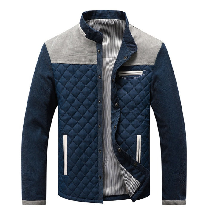 Spring Autumn New Men's Casual Jackets Solid Men Patchwork Slim Fit Coats Male Tracksuit Mens Sportswear Men Gray - D&A