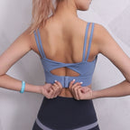 Shock-proof Running Bra Gathers Stereotype Fitness Bra Blue - D&A