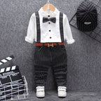 Boys Bib Two-piece Children's Clothing White - D&A