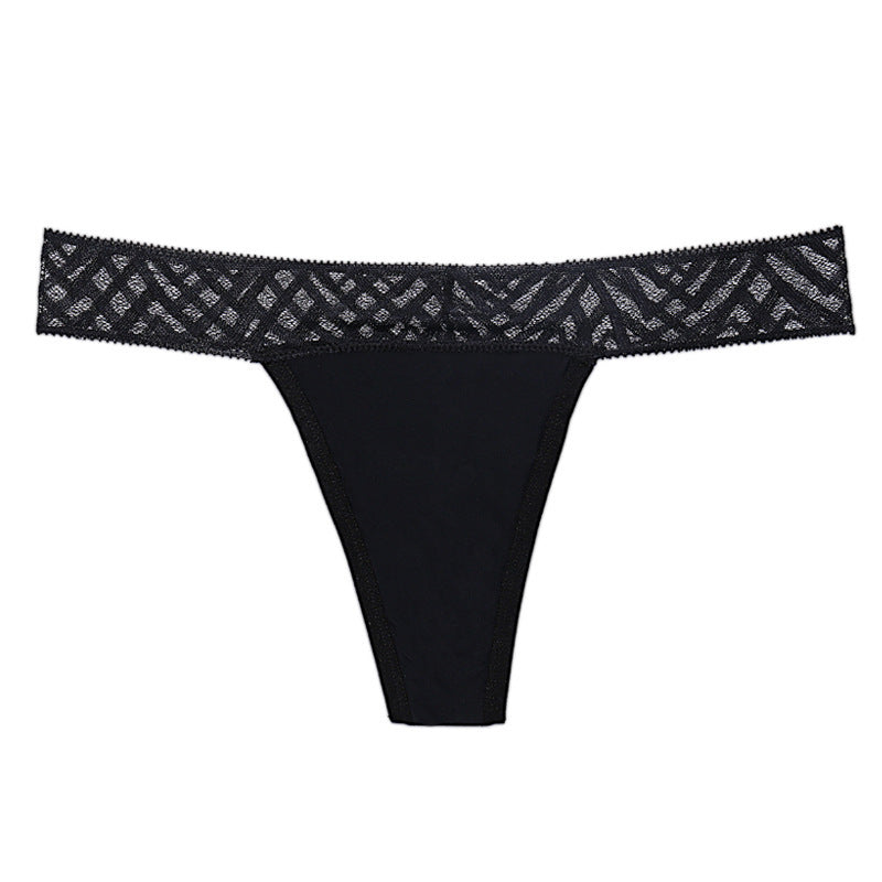 Cotton Lace Sexy Panties Seamless Thongs Panties For Girls Ladies Panty G String Tanga Underwear Women Plus Size Underpants New Black - D&A