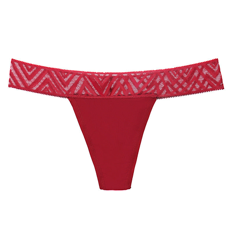 Cotton Lace Sexy Panties Seamless Thongs Panties For Girls Ladies Panty G String Tanga Underwear Women Plus Size Underpants New Red - D&A