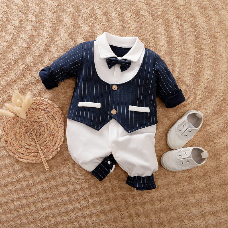 Gentleman's Baby Clothes, Long-sleeved Baby Clothes, Gentleman's Romper B - D&A