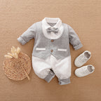 Gentleman's Baby Clothes, Long-sleeved Baby Clothes, Gentleman's Romper A - D&A