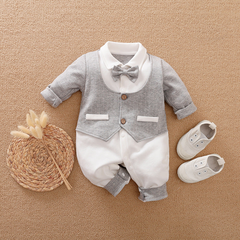 Gentleman's Baby Clothes, Long-sleeved Baby Clothes, Gentleman's Romper A - D&A