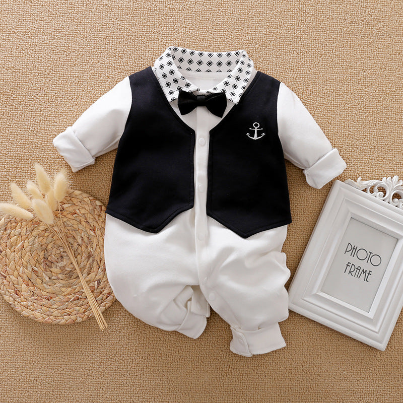 Gentleman's Baby Clothes, Long-sleeved Baby Clothes, Gentleman's Romper F - D&A