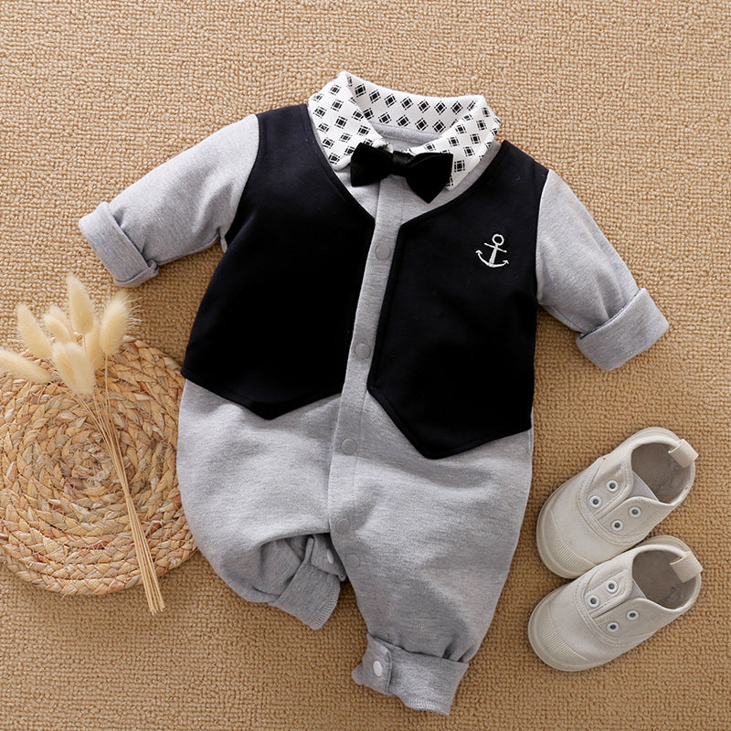 Gentleman's Baby Clothes, Long-sleeved Baby Clothes, Gentleman's Romper C - D&A