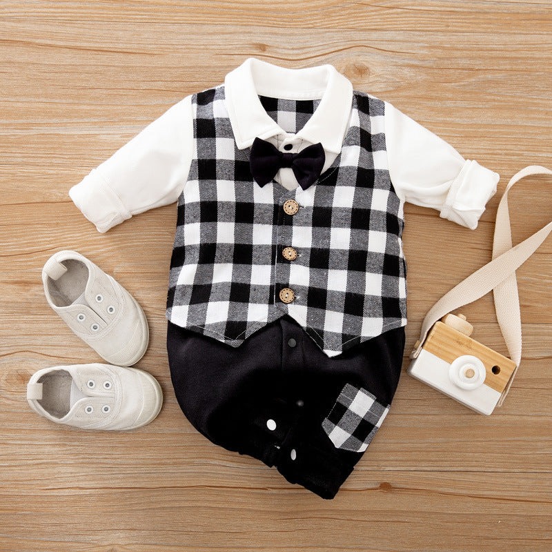 Gentleman's Baby Clothes, Long-sleeved Baby Clothes, Gentleman's Romper D - D&A