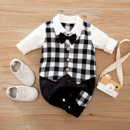 Gentleman's Baby Clothes, Long-sleeved Baby Clothes, Gentleman's Romper D - D&A