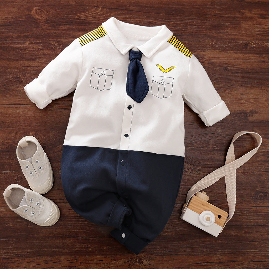 Gentleman's Baby Clothes, Long-sleeved Baby Clothes, Gentleman's Romper L - D&A