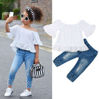 Shirt Shorts Girls Girl Kids Clothes For Baby Set Children White - D&A