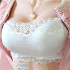 Bra Chest Three-breasted Bra No Trace Anti-light Bra Cross Brazing Thick Section White - D&A