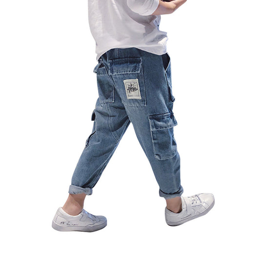 Big Kids Loose Harem Trousers Big Kids Plus Fleece Padded Overalls - D&A