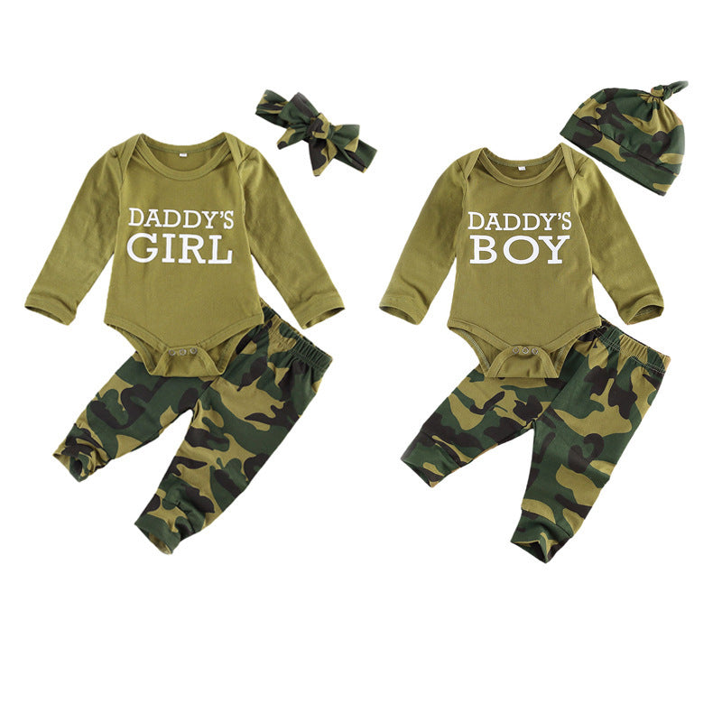 New Products Set Letter Camouflage Printed Children Set - D&A