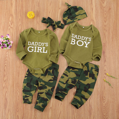 New Products Set Letter Camouflage Printed Children Set - D&A