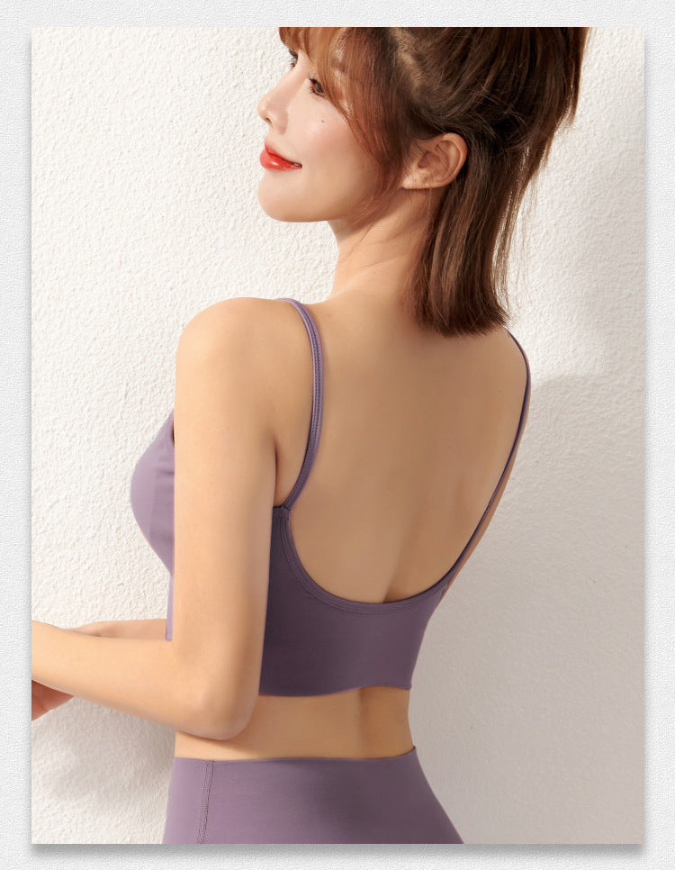 Big U Beauty Back Bra Yoga Vest Bra Purple - D&A