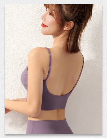 Big U Beauty Back Bra Yoga Vest Bra Purple - D&A