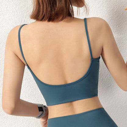 Big U Beauty Back Bra Yoga Vest Bra Blue - D&A