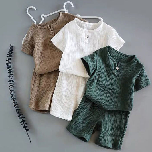 Boy And Girl Baby Short-sleeved Summer Suit - D&A
