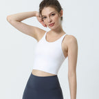 Fitness Bra Yoga Bra Padded Push Up Bra White - D&A