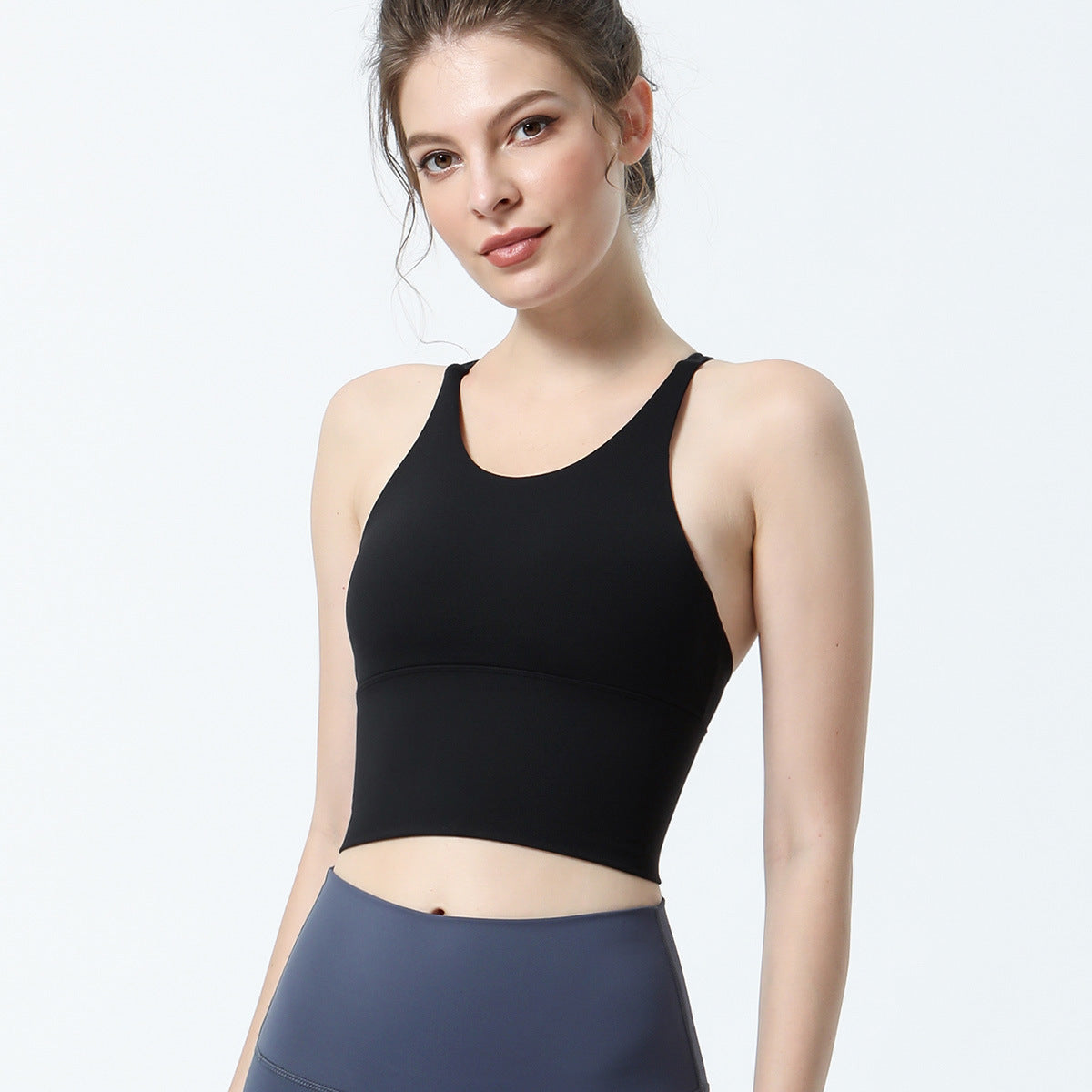 Fitness Bra Yoga Bra Padded Push Up Bra Black - D&A