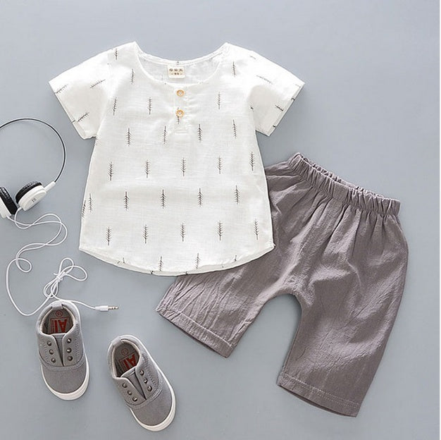 summer baby boys outfits sports Grey pants - D&A