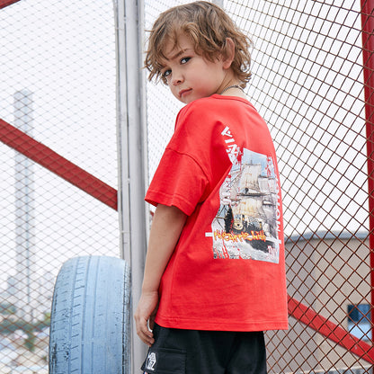 Children's printed T-shirt Red - D&A