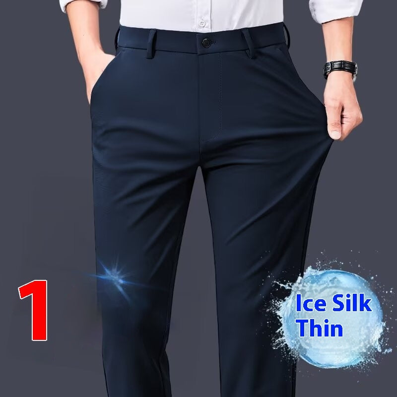 Men's Business Casual Trousers Spring And Summer Drape X11 Navy Blue - D&A