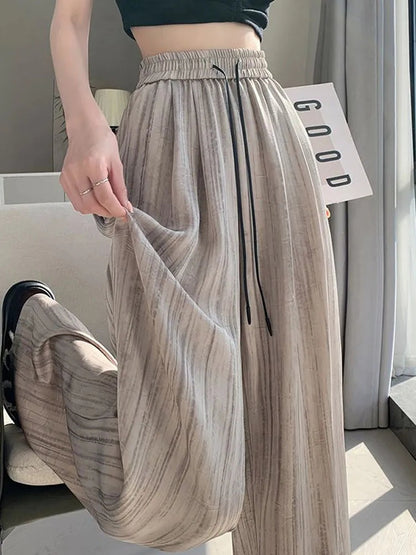 Summer Lazy Small Wide-leg Pants For Women Khaki - D&A