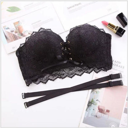 Lace gathered bra Black - D&A