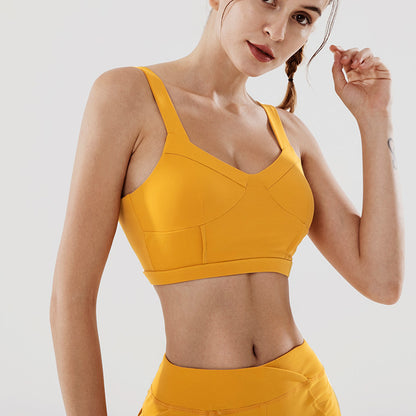 Rimless bra yoga blouse Yellow - D&A