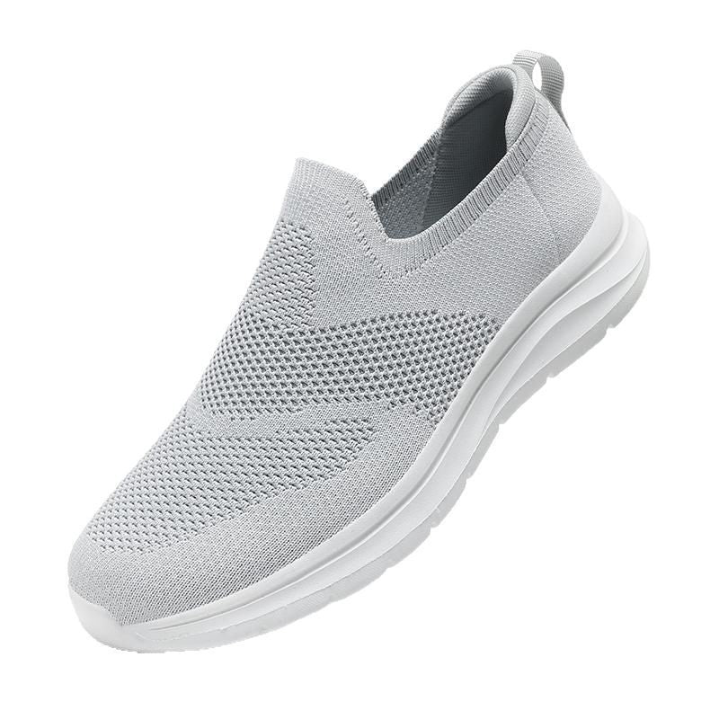 Sports Men's Extra Large Size Slip-on Mesh Flying Woven Light Casual Shoes - D&A