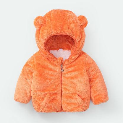 new baby winter padded jacket cotton jacket Orange - D&A