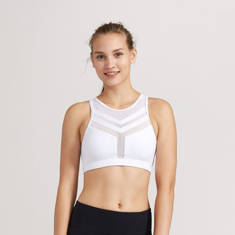 Shockproof splicing sports bra - D&A