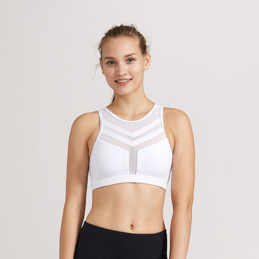 Shockproof splicing sports bra - D&A