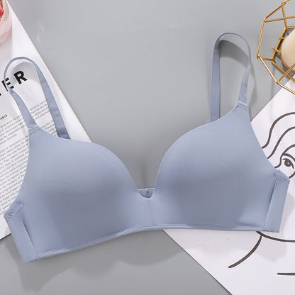 No Rims Underwear Ladies Bra Breathable Gather Bra Lake blue - D&A