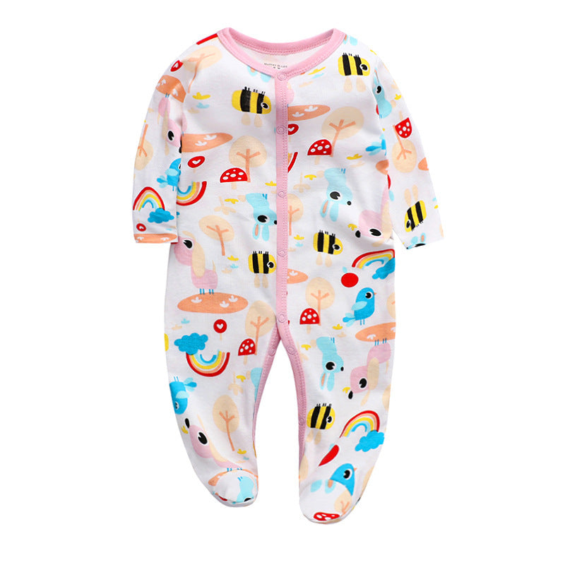 Cotton one-piece clothes baby clothes Rainbow rabbit - D&A