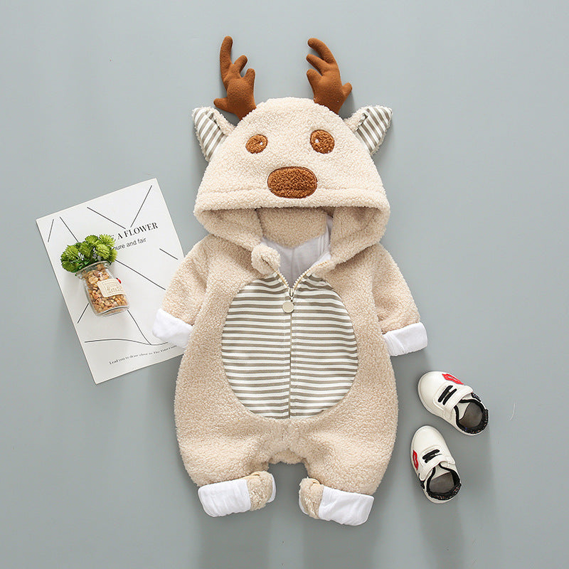 Super cute baby outing in trendy romper Khaki - D&A