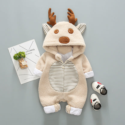 Super cute baby outing in trendy romper Khaki - D&A