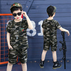 Boys summer short sleeve camouflage clothing - D&A