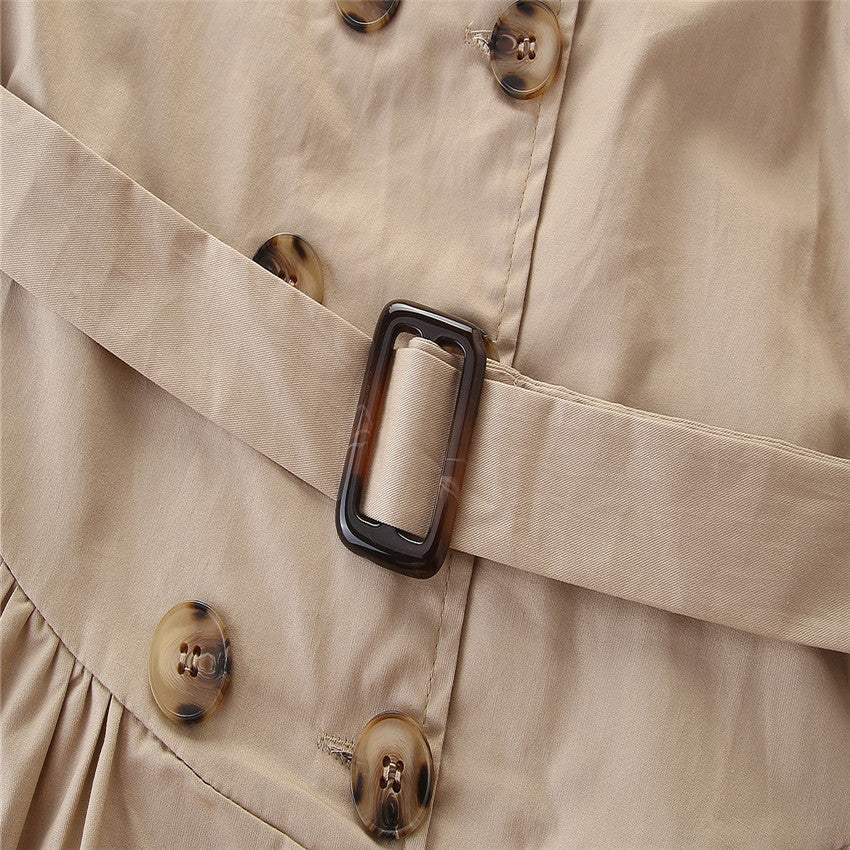 Kids Summer Clothing Beige Korean Style Children Shirt Girls' Dress Medium And Large Children's Dress Children Shirt - D&A