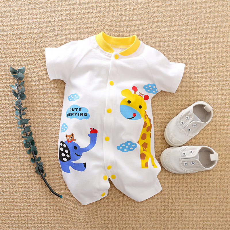 Baby Clothes Short Sleeve Baby Casual Onesies White - D&A