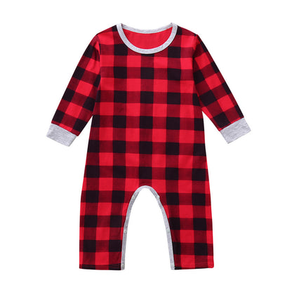 Infant Baby Boys Girls Christmas Santa XMAS Letter Plaid Romper Jumpsuit Outfits baby clothes winter clothe 1 - D&A