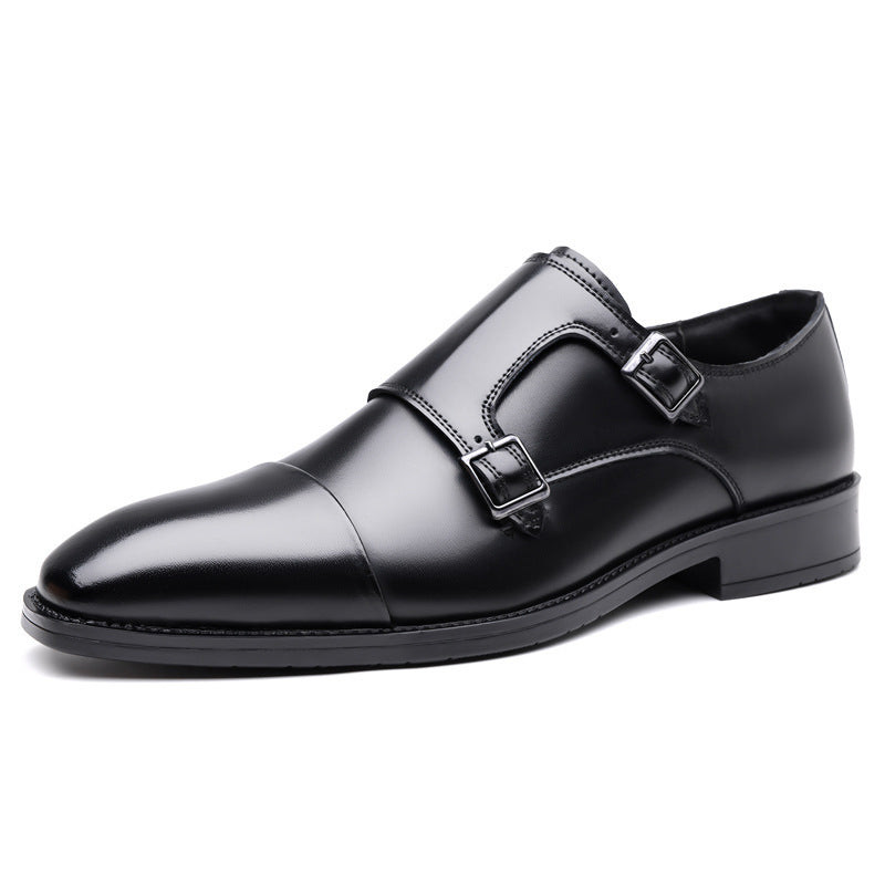 Leather Shoes Men's Business Shoes Oxford Black - D&A