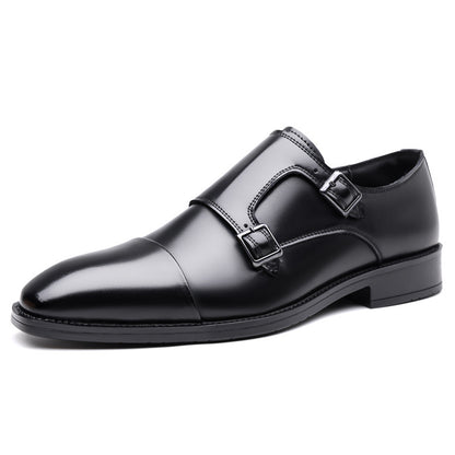 Leather Shoes Men's Business Shoes Oxford Black - D&A